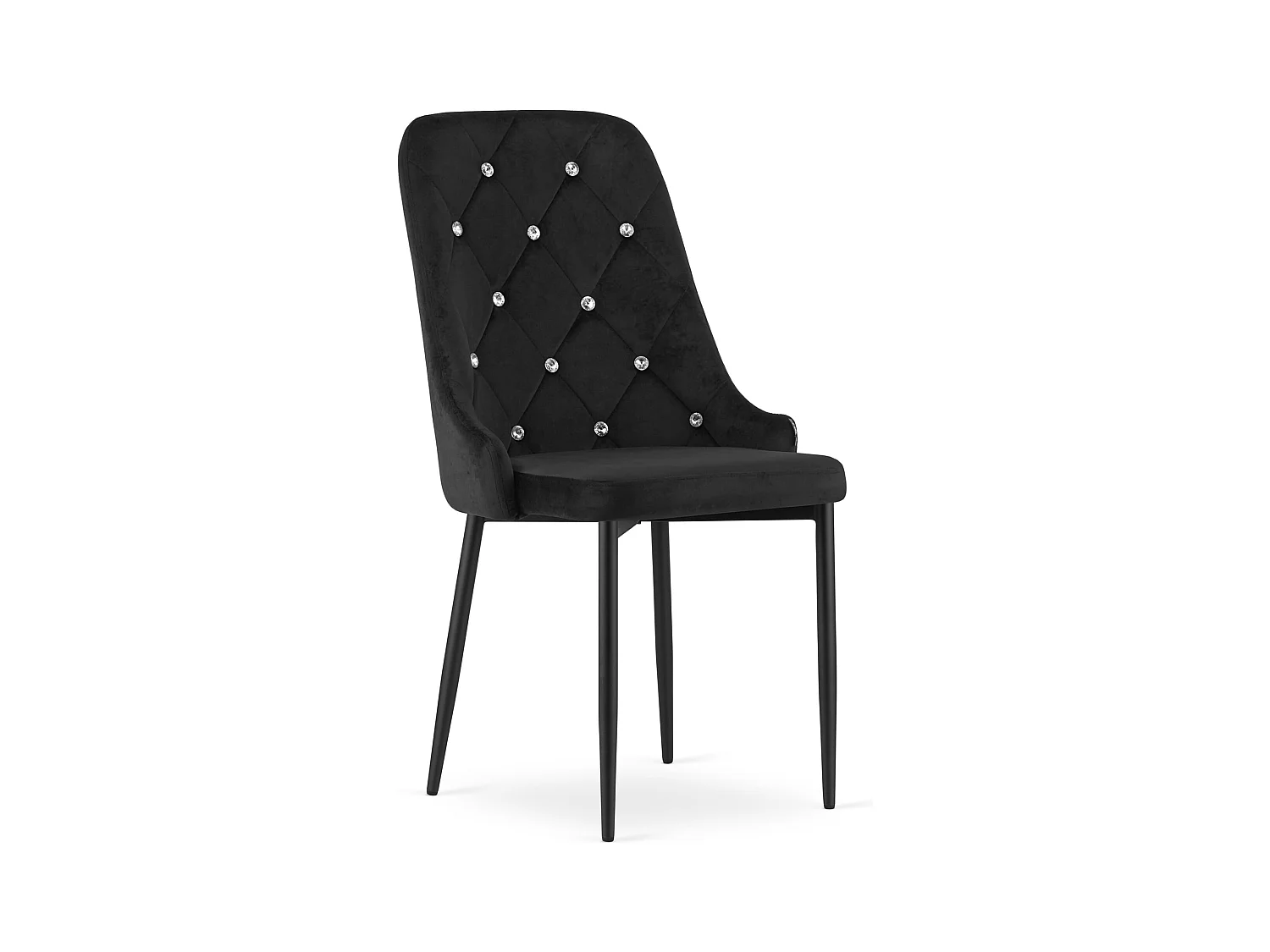 Chaise Valora AMORE en velours noir avec pieds en métal x1