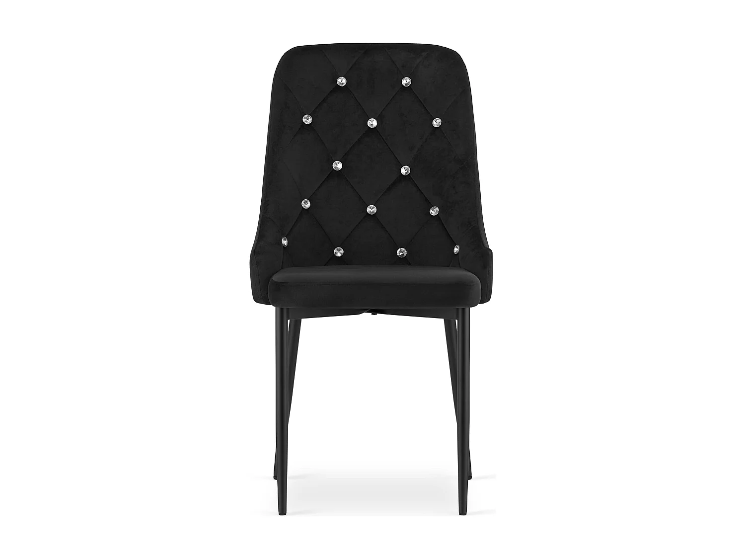 Chaise Valora AMORE en velours noir avec pieds en métal x1