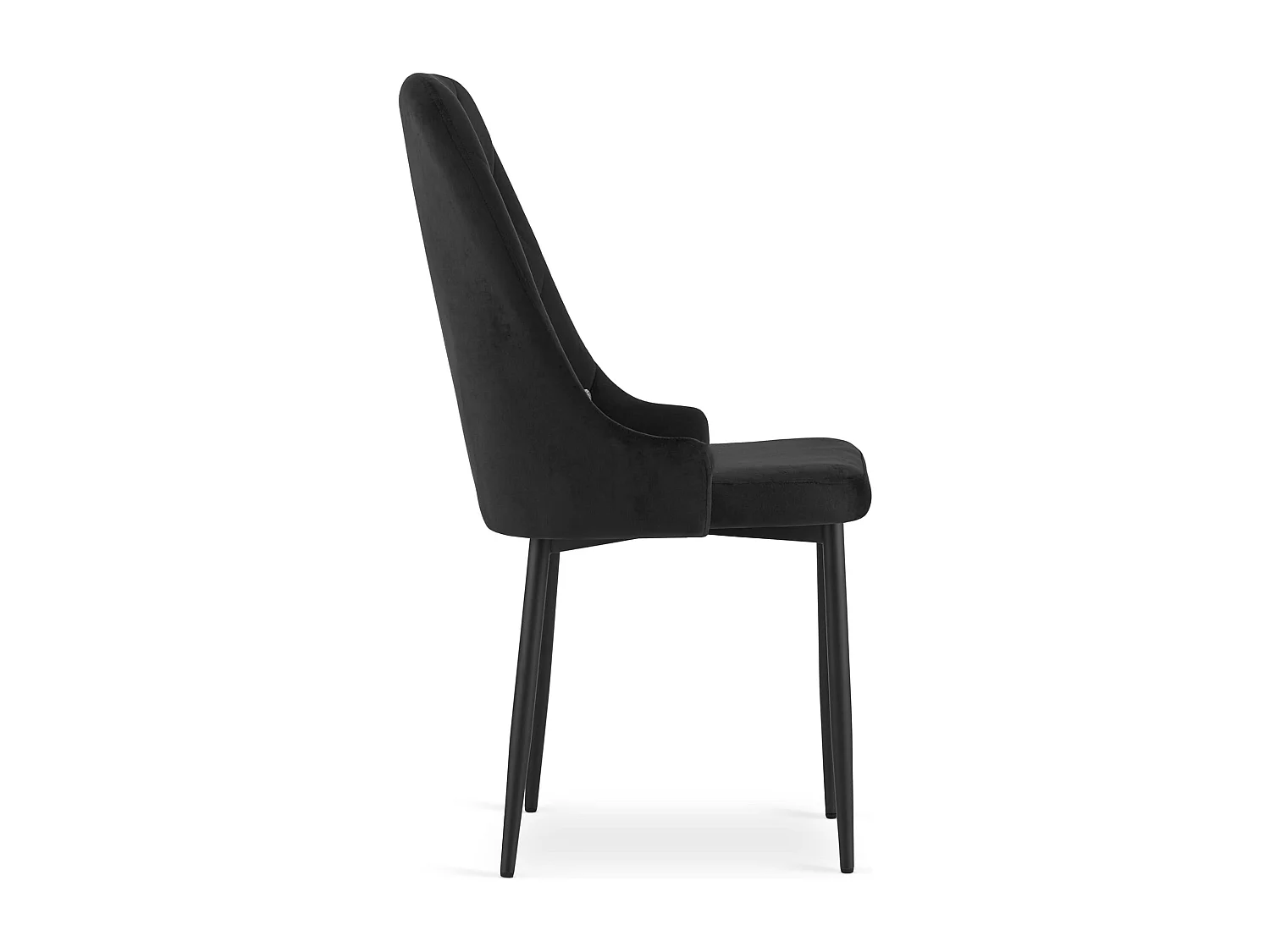 Chaise Valora AMORE en velours noir avec pieds en métal x1