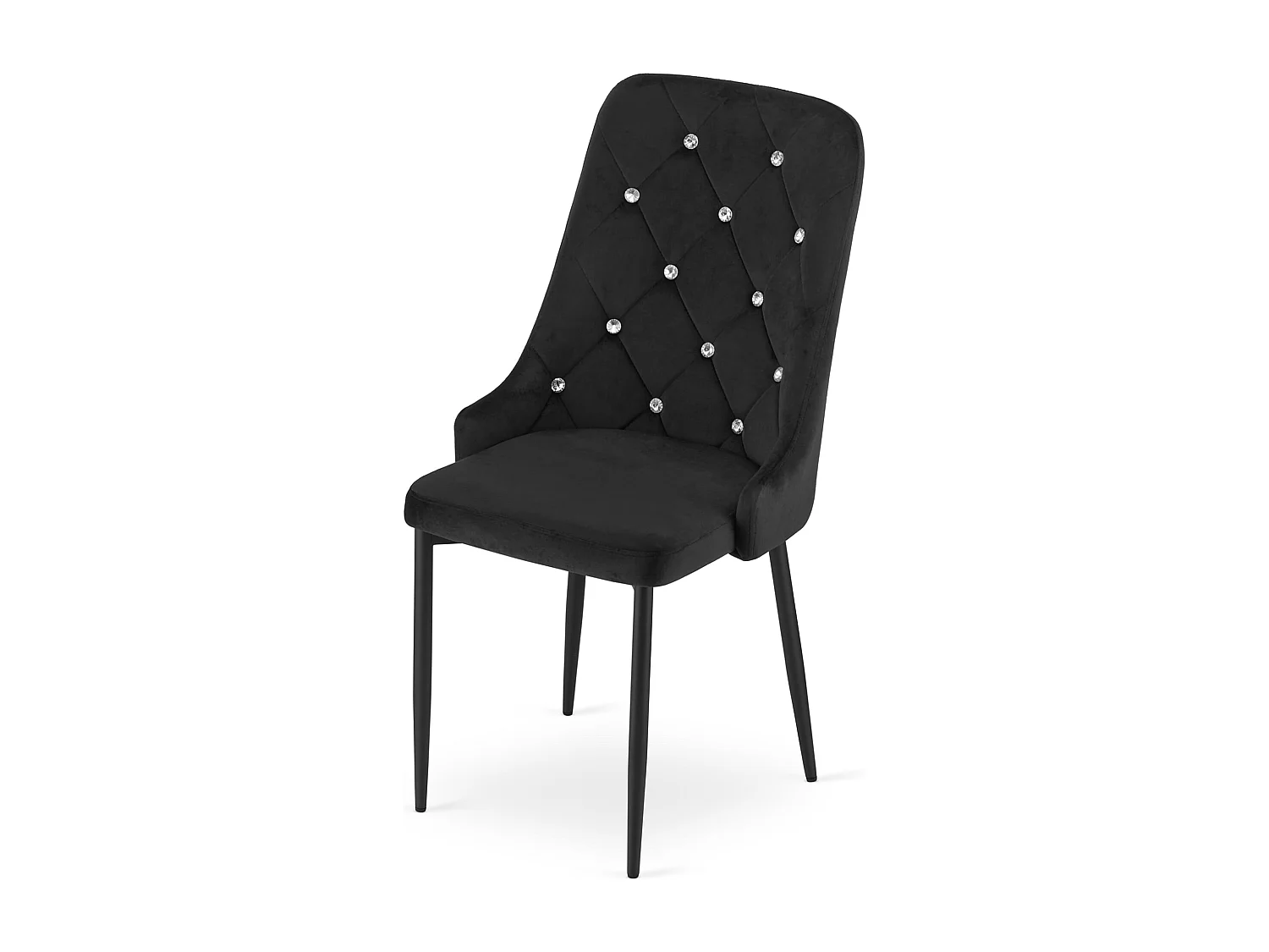 Chaise Valora AMORE en velours noir avec pieds en métal x1