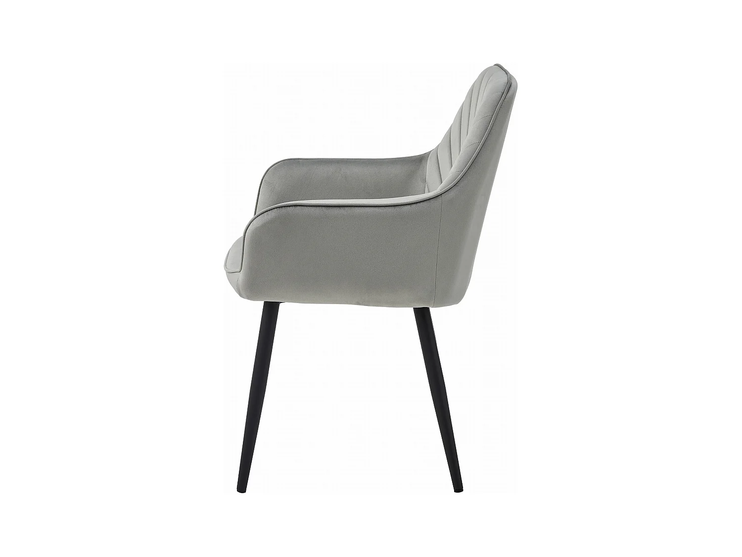 Chaise de salle à manger Valora WAAV – Velours gris argenté avec pieds noirs x 1