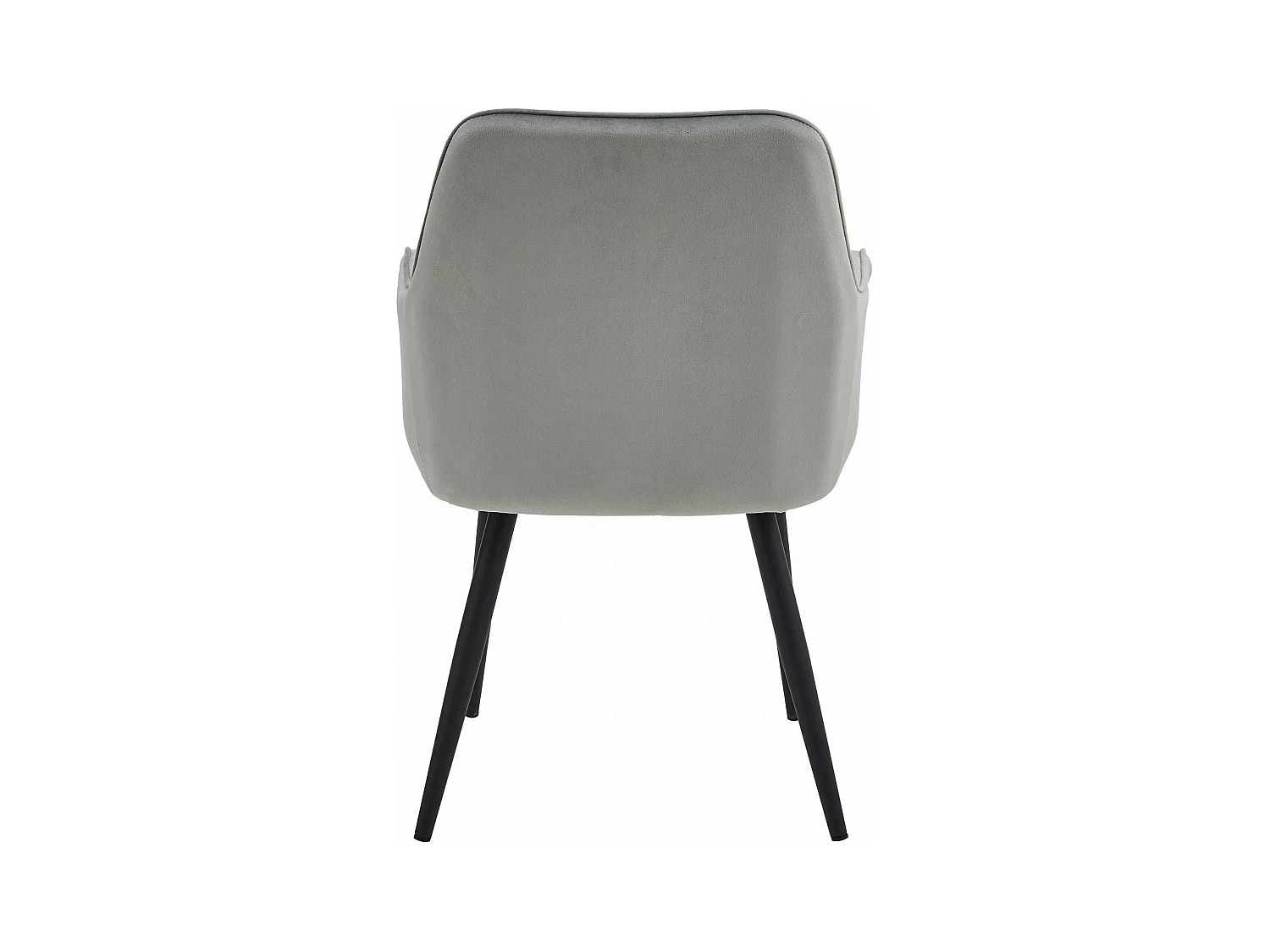 Chaise de salle à manger Valora WAAV – Velours gris argenté avec pieds noirs x 1