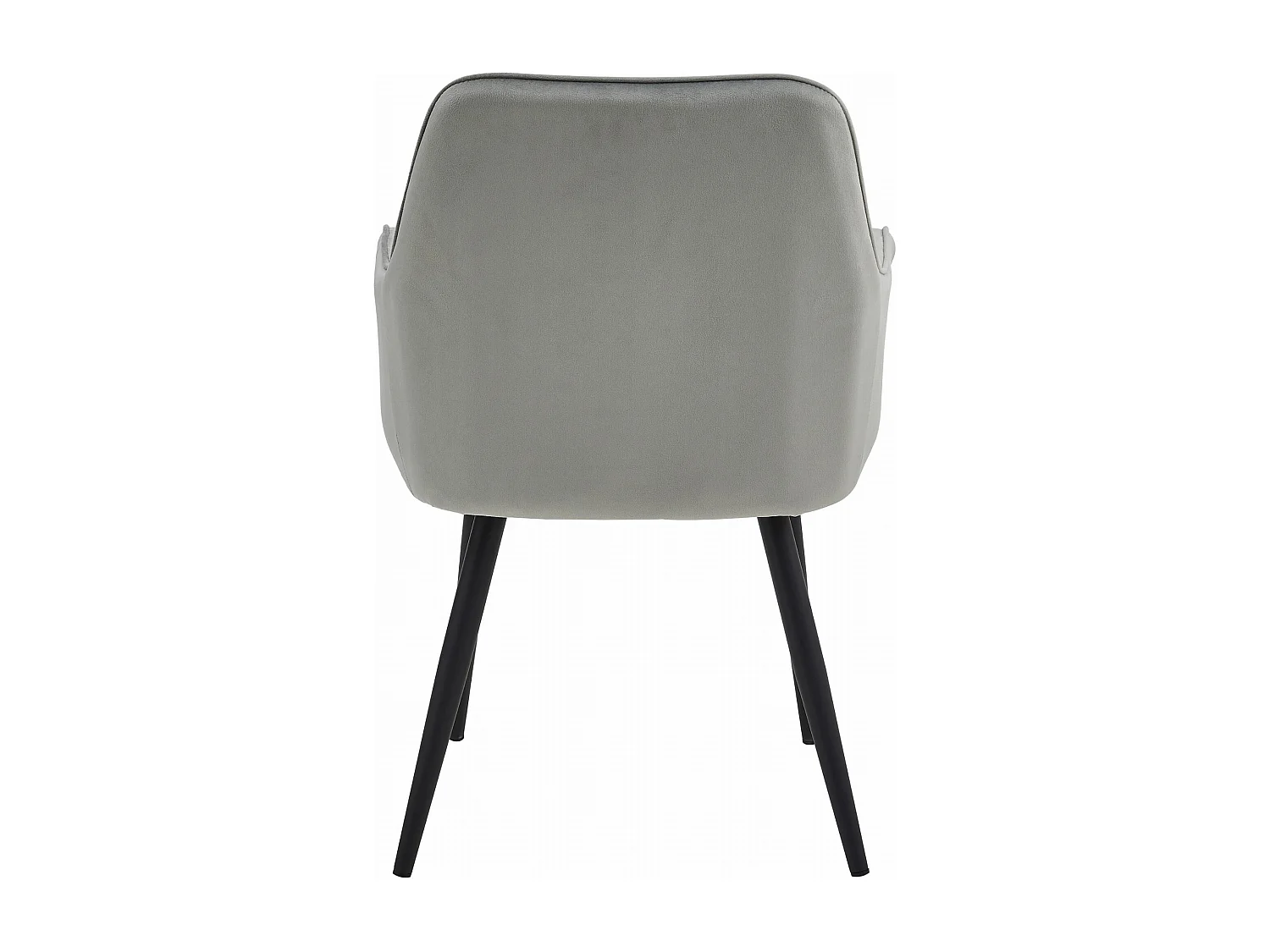 Chaise de salle à manger Valora WAAV – Velours gris argenté avec pieds noirs x 1