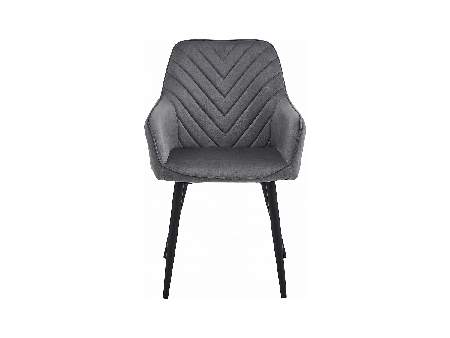 Chaises de salle à manger Valora WAAV – Velours gris foncé avec pieds noirs x 2