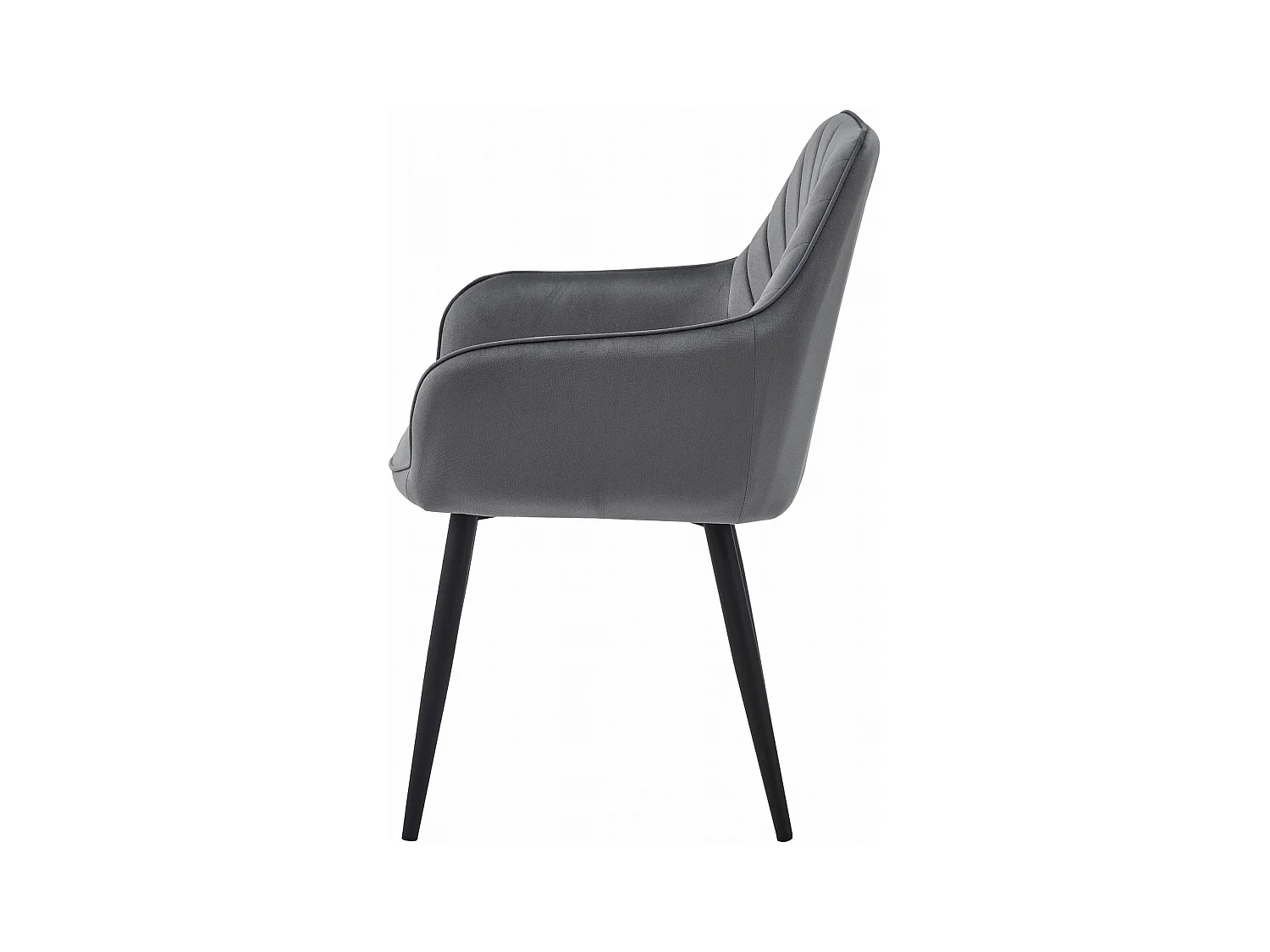 Chaises de salle à manger Valora WAAV – Velours gris foncé avec pieds noirs x 2