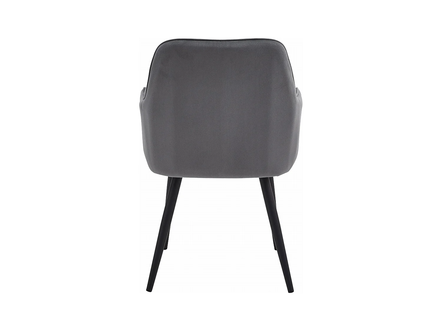 Chaises de salle à manger Valora WAAV – Velours gris foncé avec pieds noirs x 2