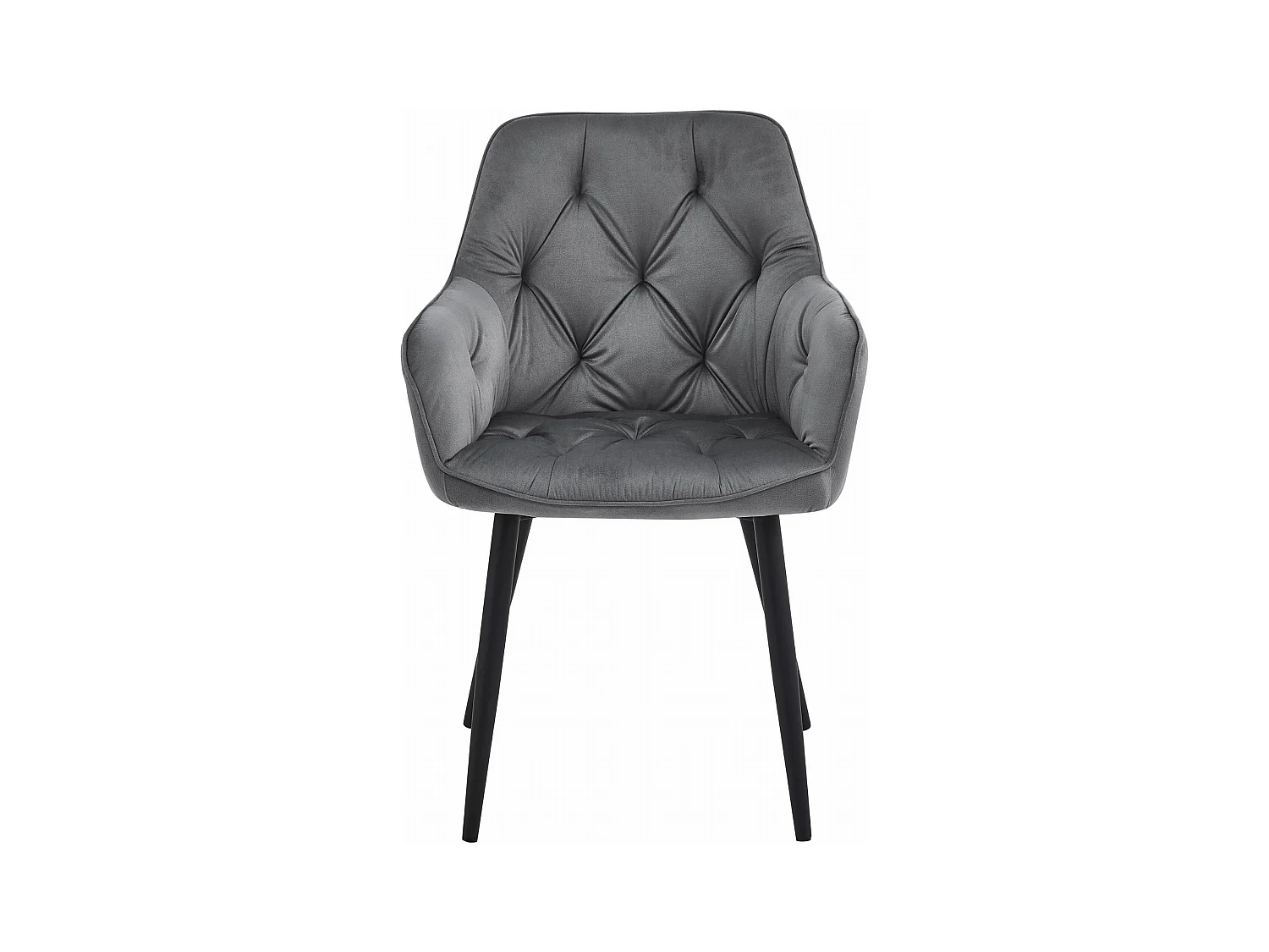 Chaises de salle à manger Valora LUKK – Velours gris foncé avec pieds noirs x 2