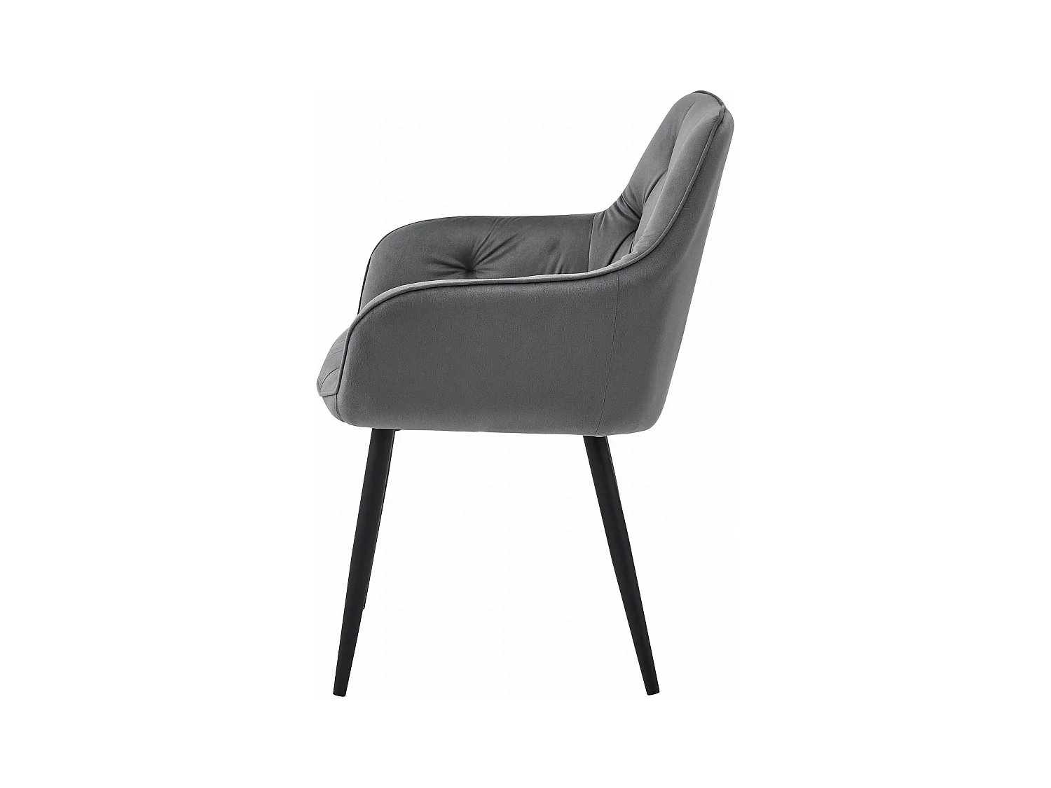 Chaises de salle à manger Valora LUKK – Velours gris foncé avec pieds noirs x 2