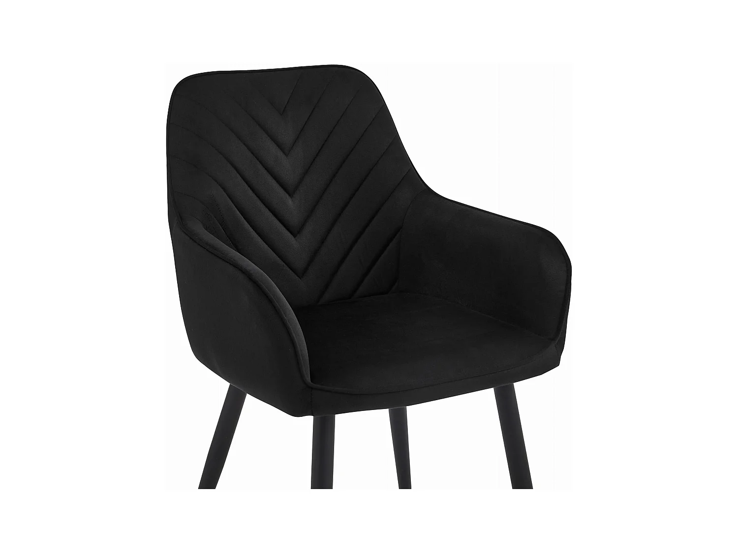 Chaises de salle à manger Valora WAAV – Velours noir avec pieds noirs x2