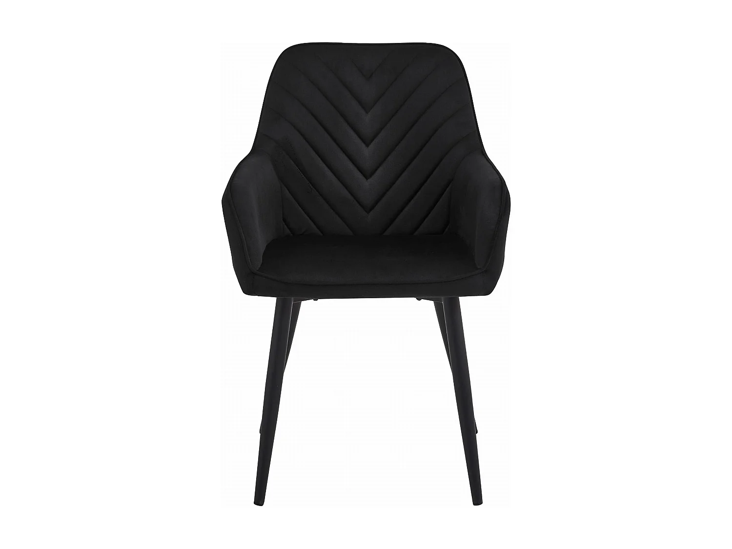 Chaises de salle à manger Valora WAAV – Velours noir avec pieds noirs x2