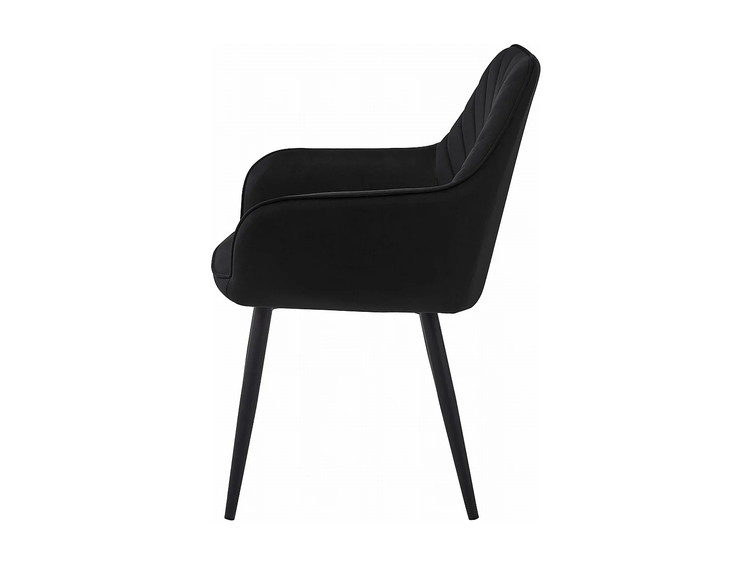 Chaises de salle à manger Valora WAAV – Velours noir avec pieds noirs x2