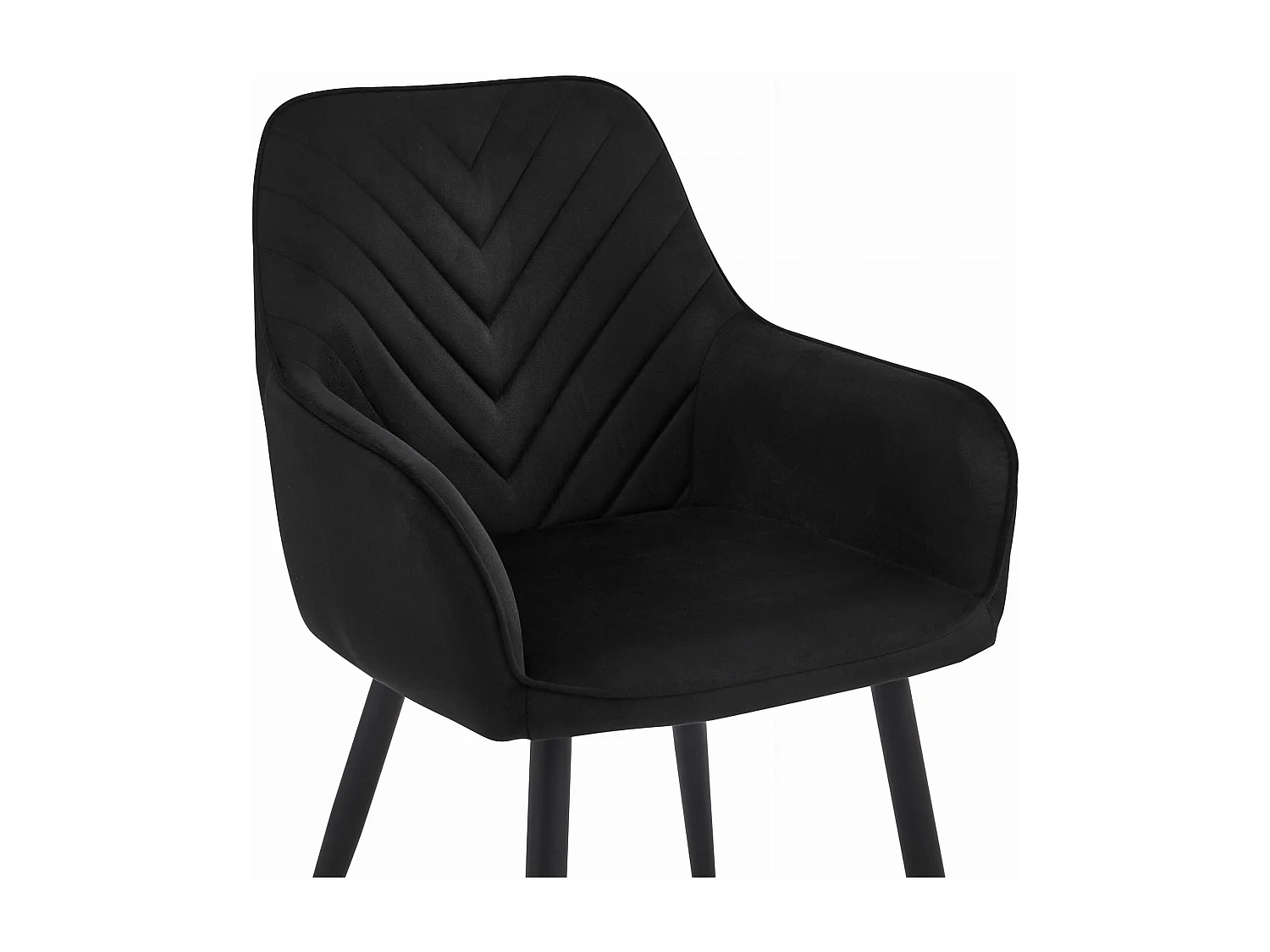 Chaises de salle à manger Valora WAAV – Velours noir avec pieds noirs x2