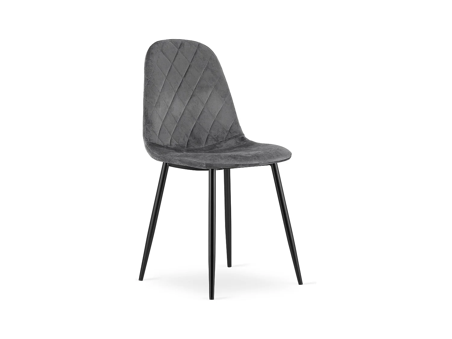 Chaise Valora DAPI en velours gris foncé avec pieds en métal x1