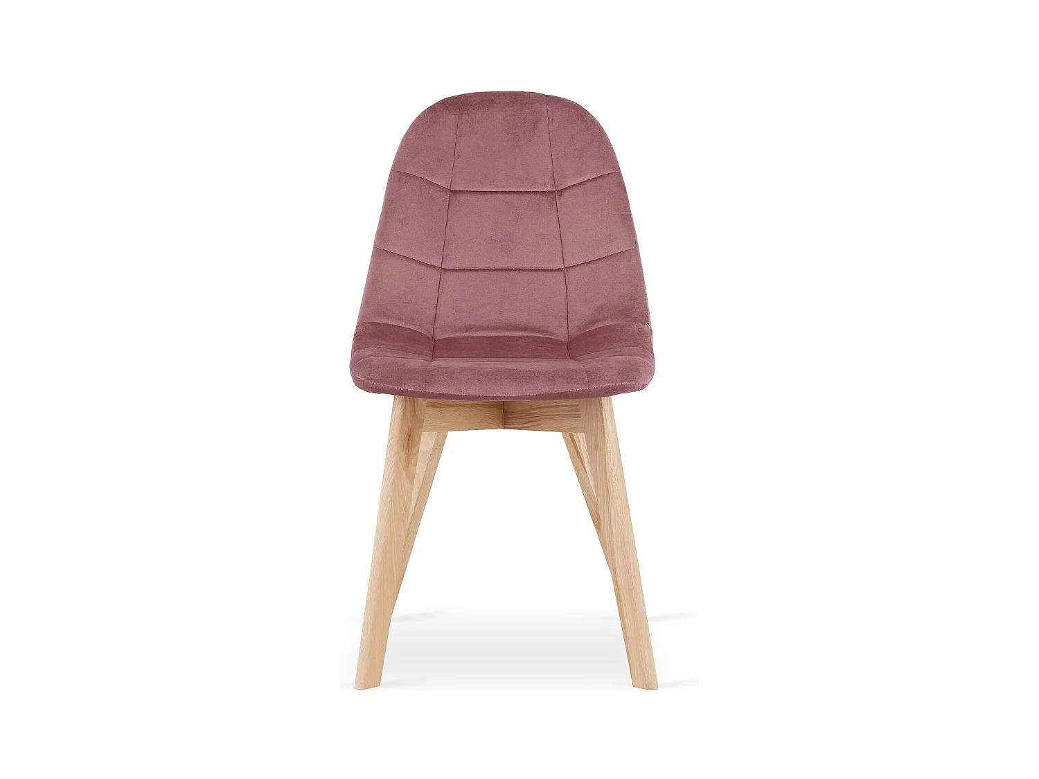 Chaise salle à manger Valora NUUC velours rose foncé pieds bois hêtre x1