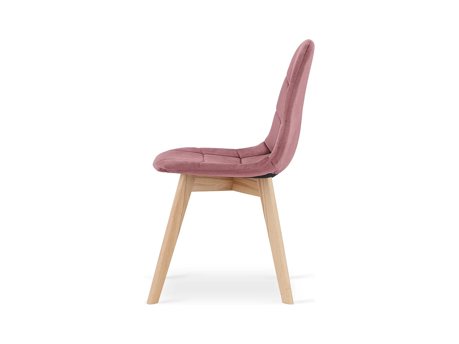 Chaise salle à manger Valora NUUC velours rose foncé pieds bois hêtre x1