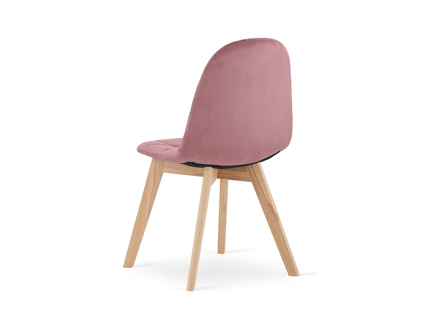 Chaise salle à manger Valora NUUC velours rose foncé pieds bois hêtre x1