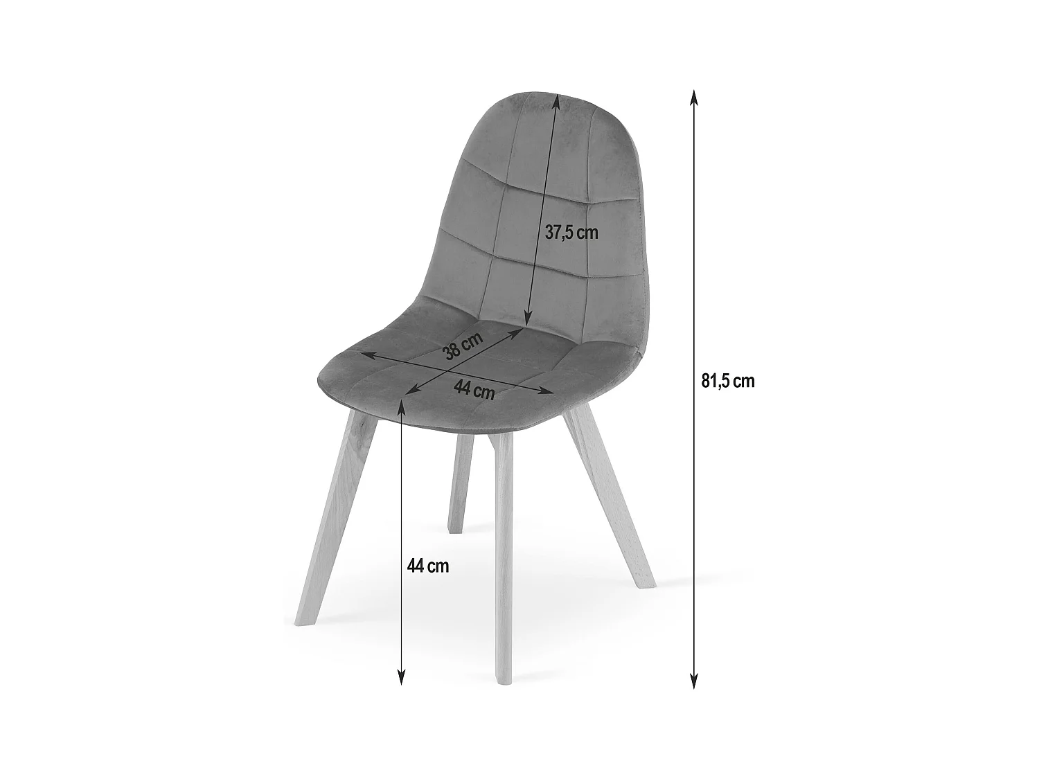 Chaise salle à manger Valora NUUC velours rose foncé pieds bois hêtre x1