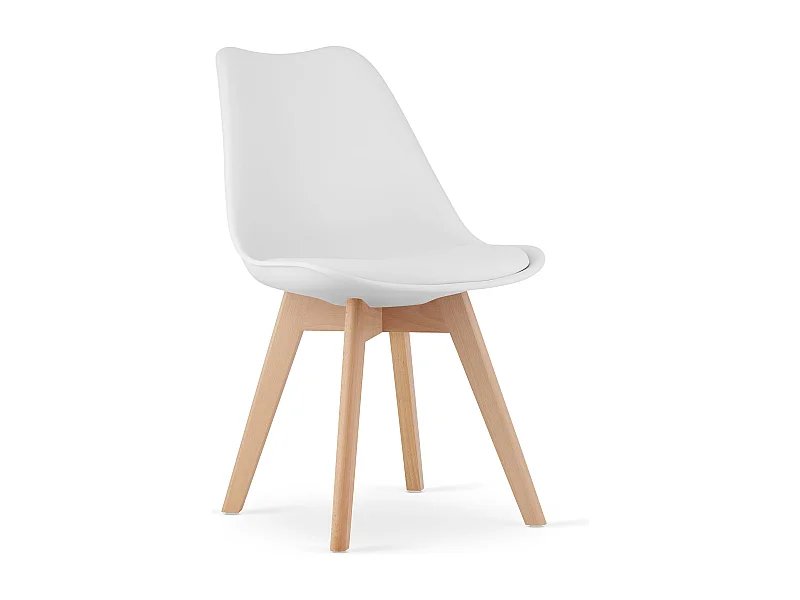 Valora RIKX Witte stoel met kussen en houten poten x1