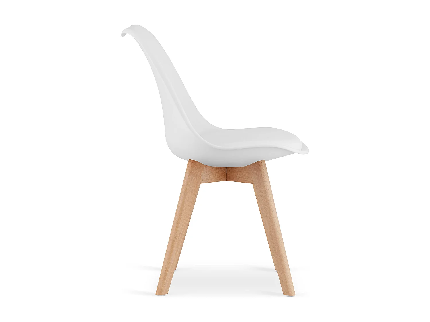 Chaise Valora RIKX blanche avec coussin et pieds en bois x1