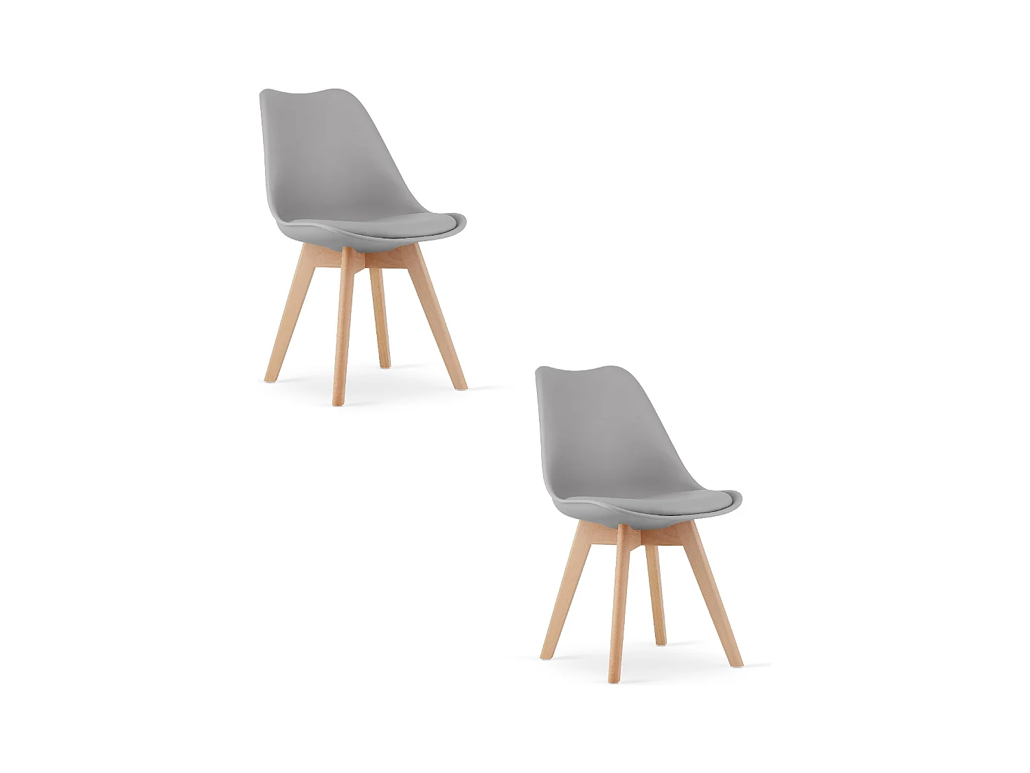 Chaises grises Valora RIKX pour salle à manger/salon x 2