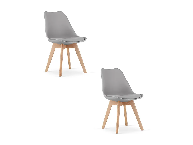 Chaises grises Valora RIKX pour salle à manger/salon x 2