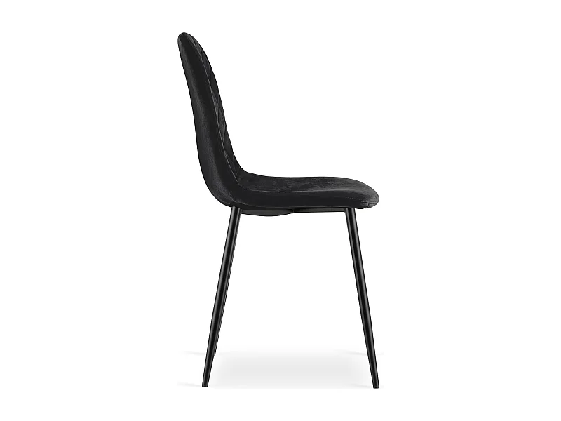 Chaise Valora DAPI en velours noir avec pieds en métal x1