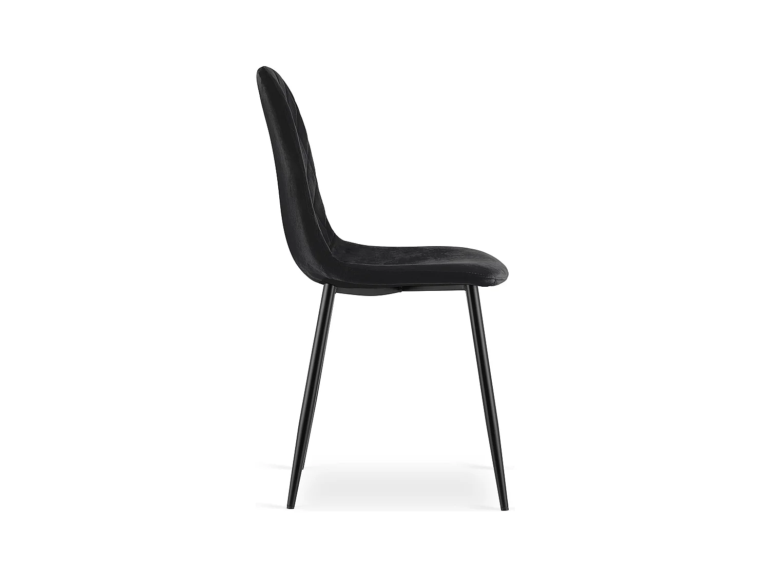 Chaise Valora DAPI en velours noir avec pieds en métal x1