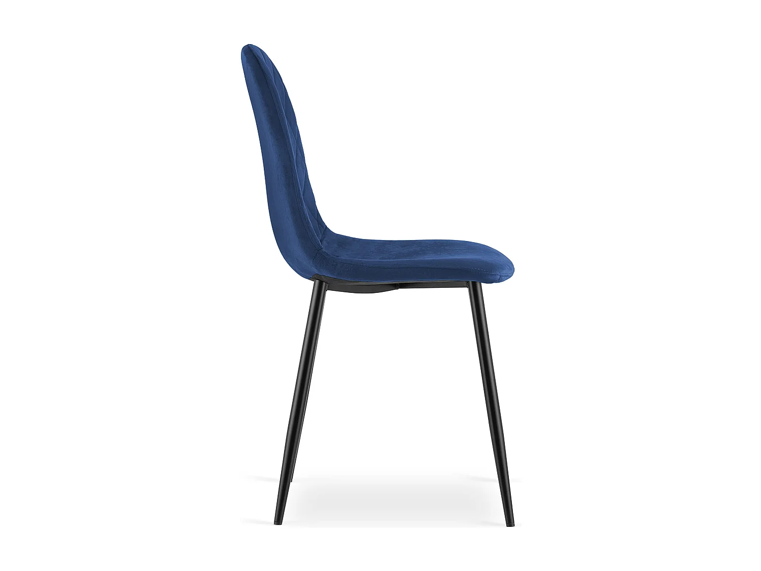 Chaise Valora DAPI en velours bleu marine avec pieds en métal x2