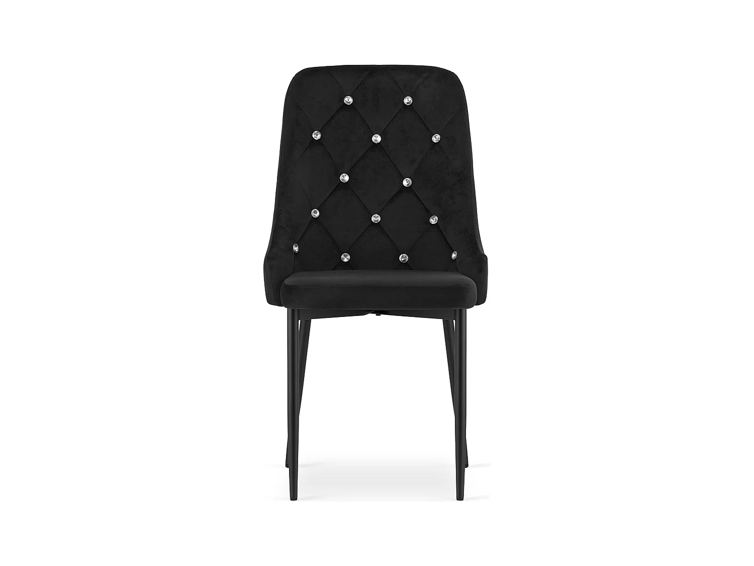 Chaise Valora REMI en velours noir avec pieds en métal x2