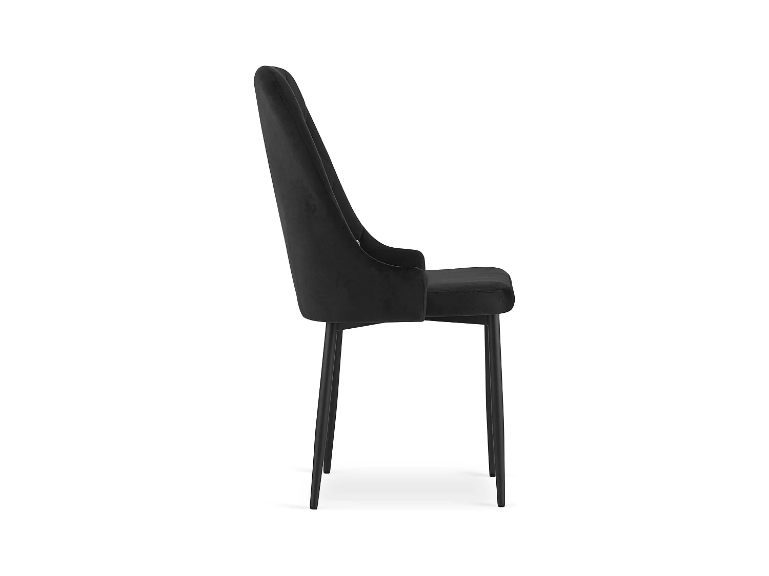 Chaise Valora REMI en velours noir avec pieds en métal x2