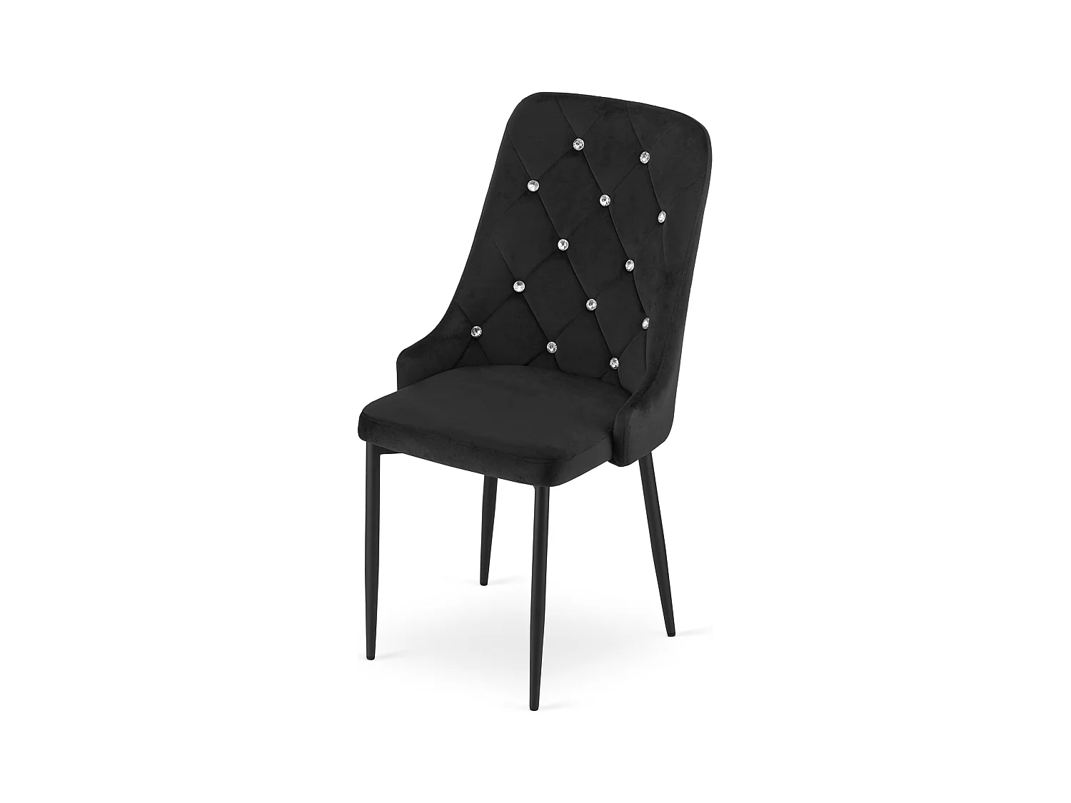 Chaise Valora REMI en velours noir avec pieds en métal x2