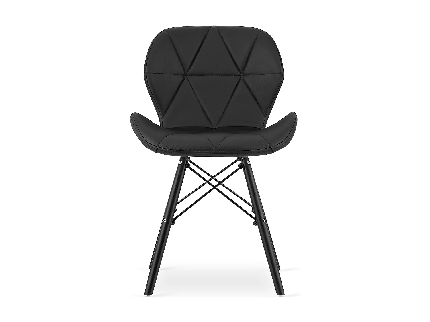 Chaise Valora WAKO en éco-cuir noir avec pieds noirs x1