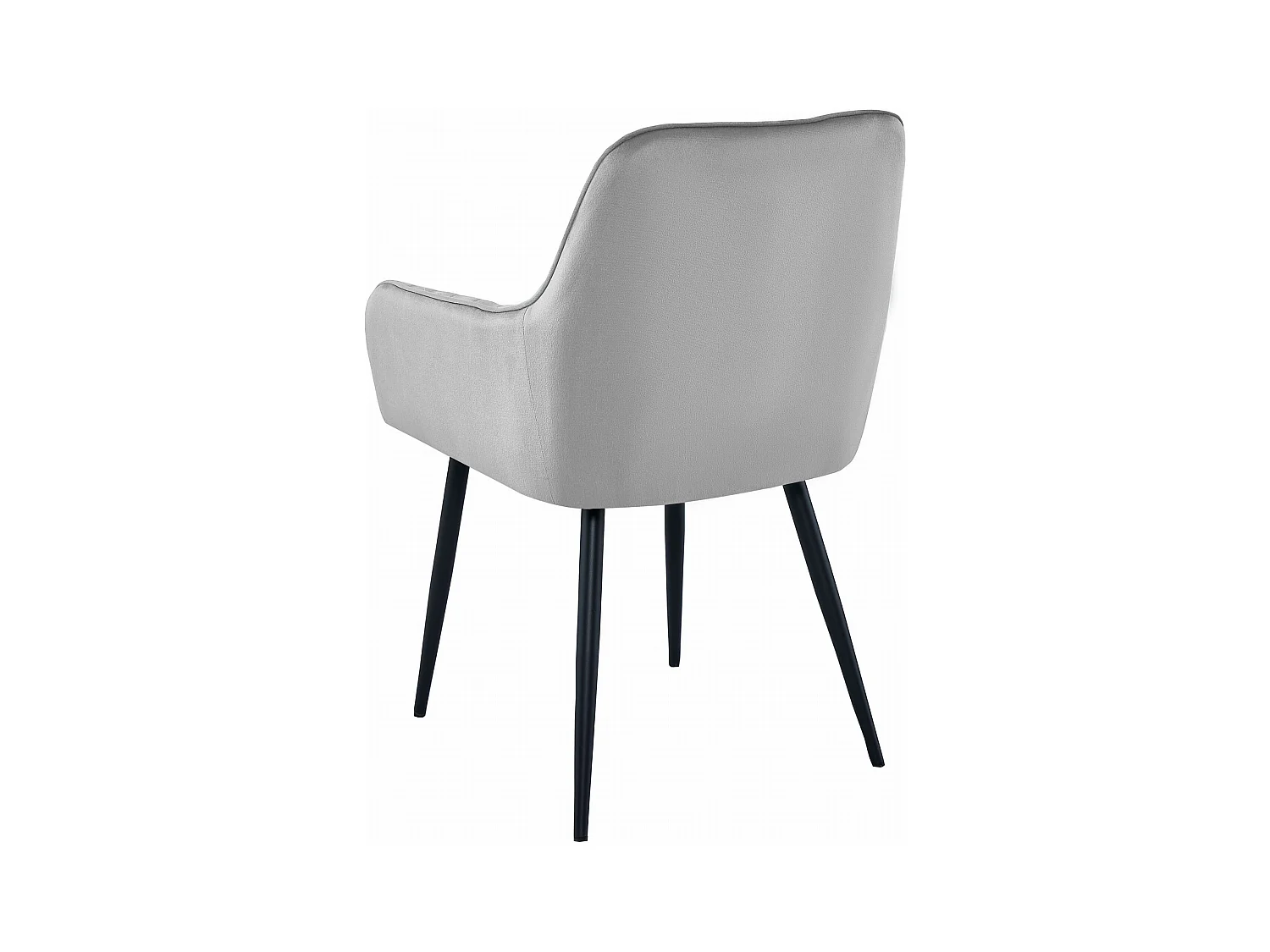 Chaises de salle à manger Valora SELO – Velours gris argenté avec pieds noirs x2