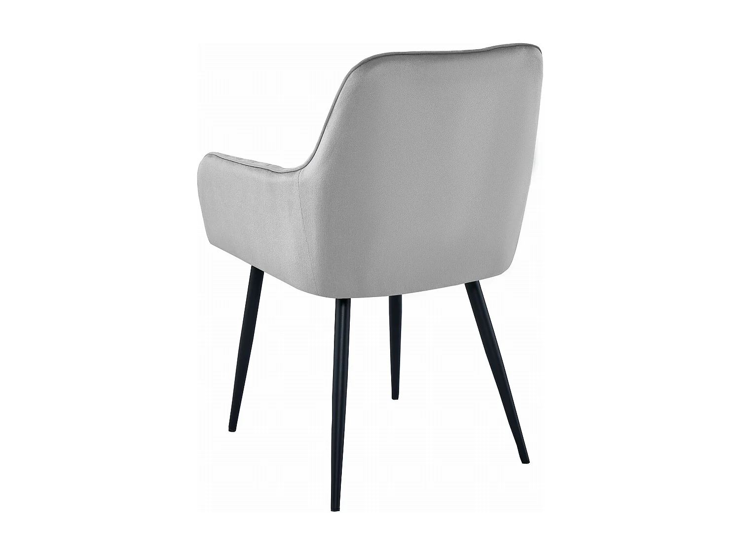 Chaises de salle à manger Valora SELO – Velours gris argenté avec pieds noirs x2
