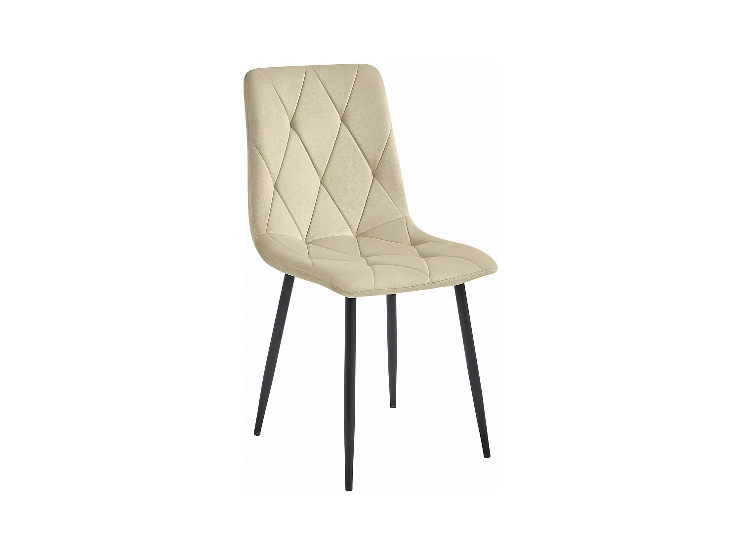 Chaise Valora TYRA en velours beige clair avec pieds en métal noir x1
