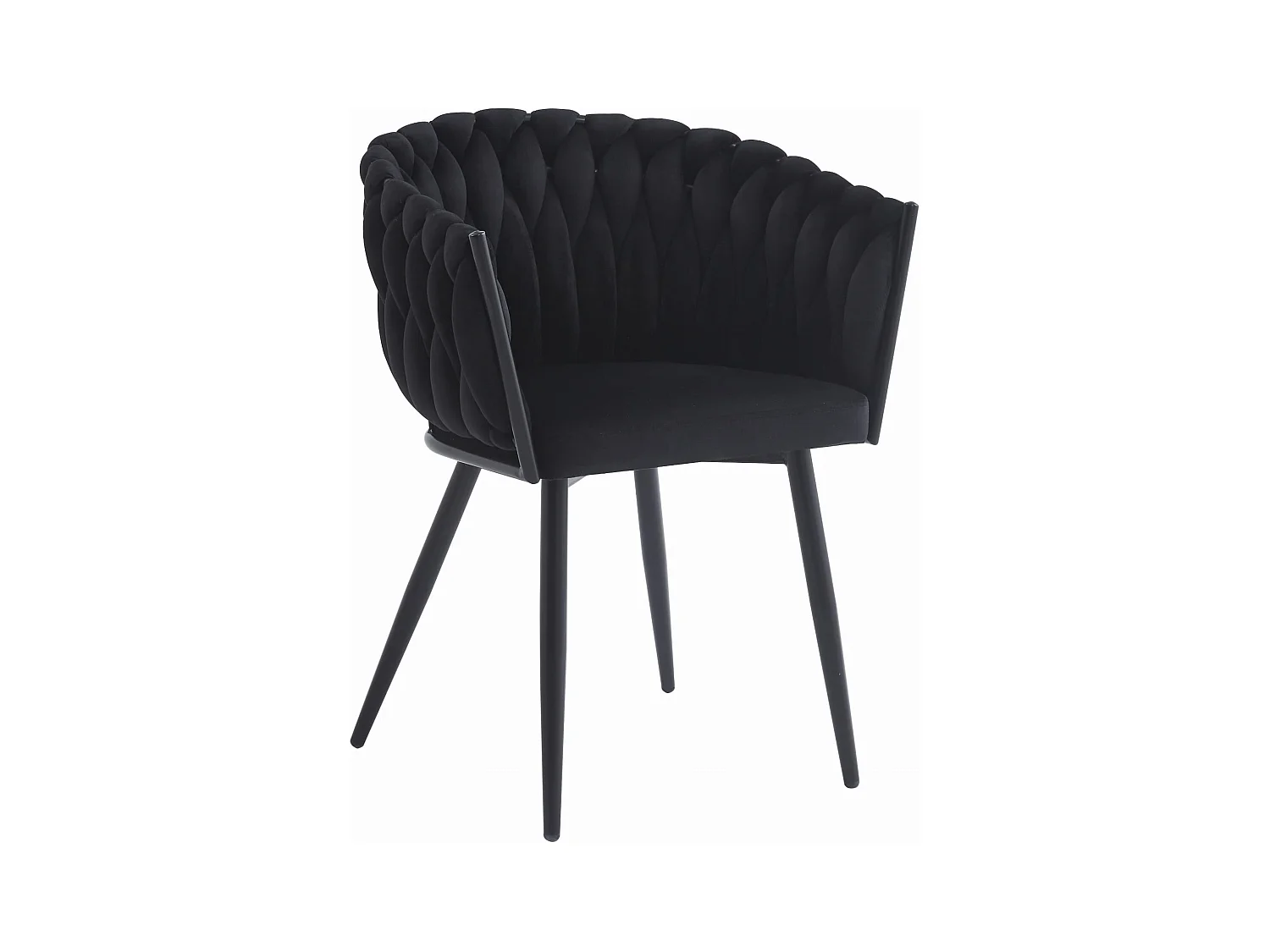 Chaise Valora MAYAN en velours noir matelassé x 1 | style moderne