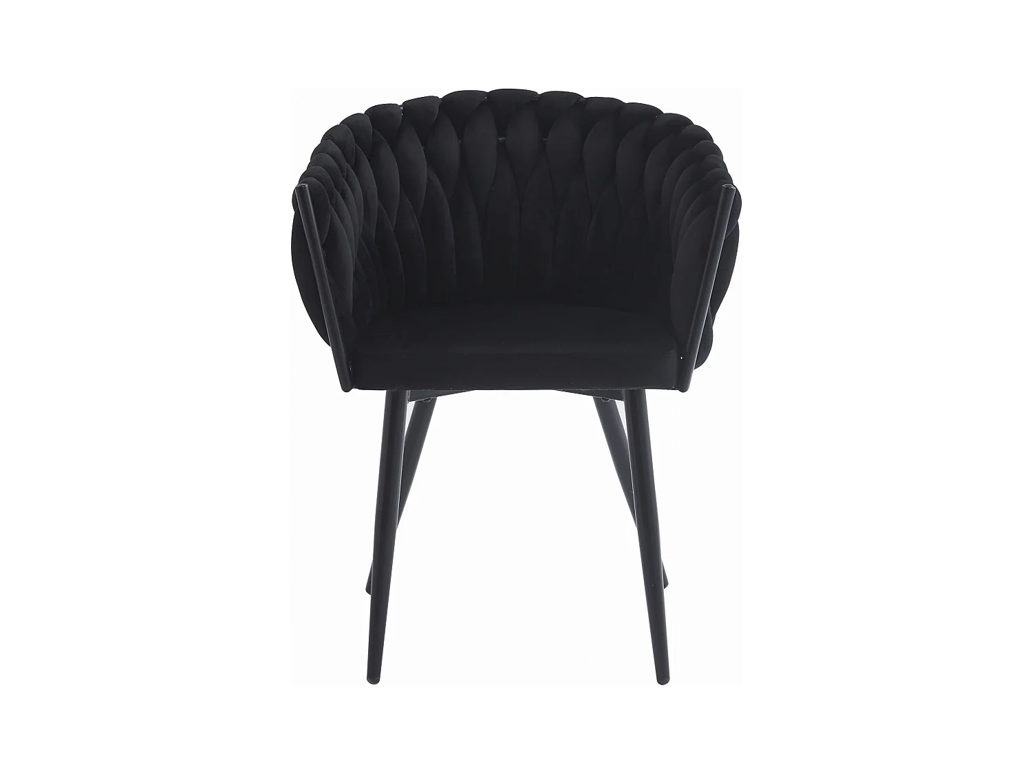 Chaise Valora MAYAN en velours noir matelassé x 1 | style moderne