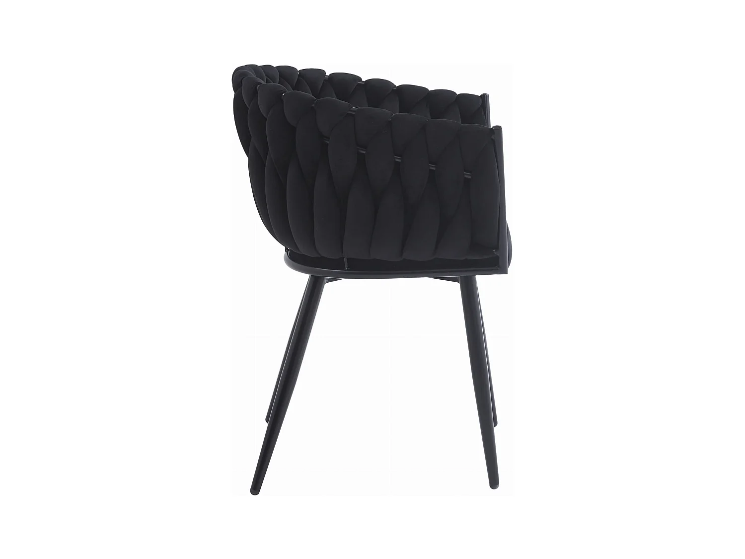 Chaise Valora MAYAN en velours noir matelassé x 1 | style moderne
