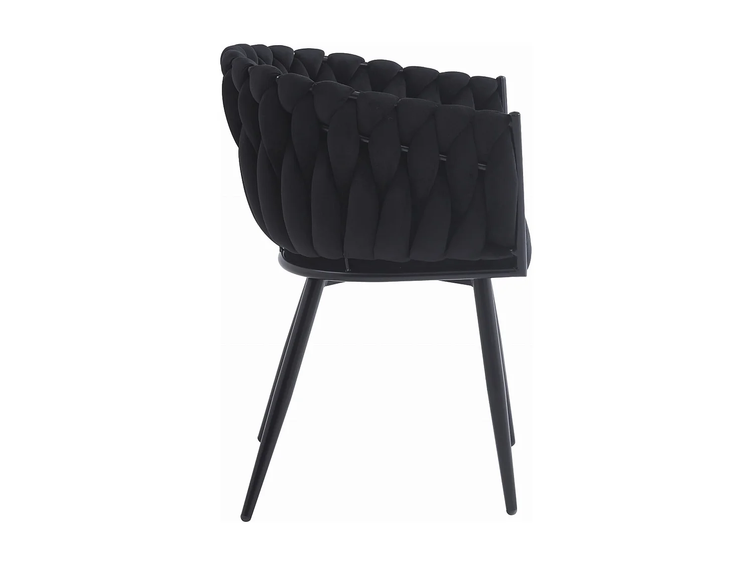 Valora MAYAN gewatteerde zwarte fluwelen stoel x 1 | moderne stijl