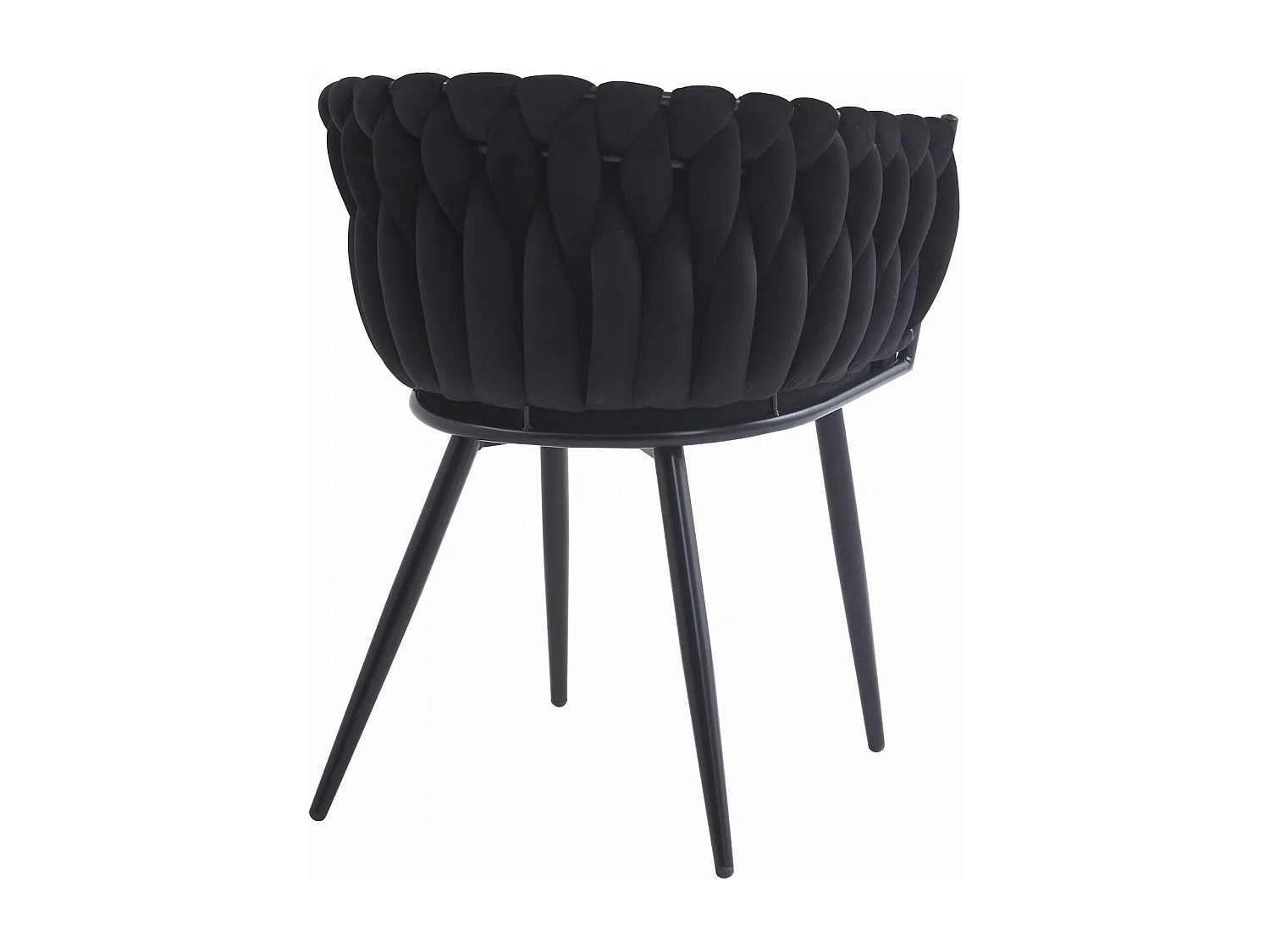 Valora MAYAN gewatteerde zwarte fluwelen stoel x 1 | moderne stijl