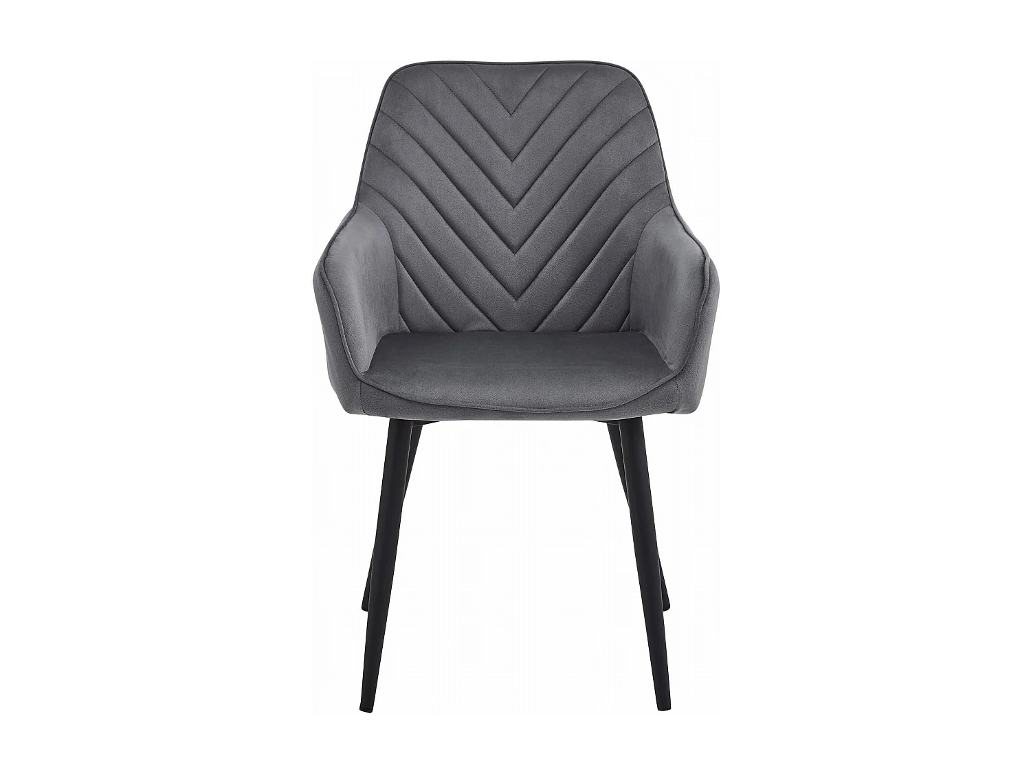 Chaise de salle à manger Valora WAAV – Velours gris foncé avec pieds noirs x 1