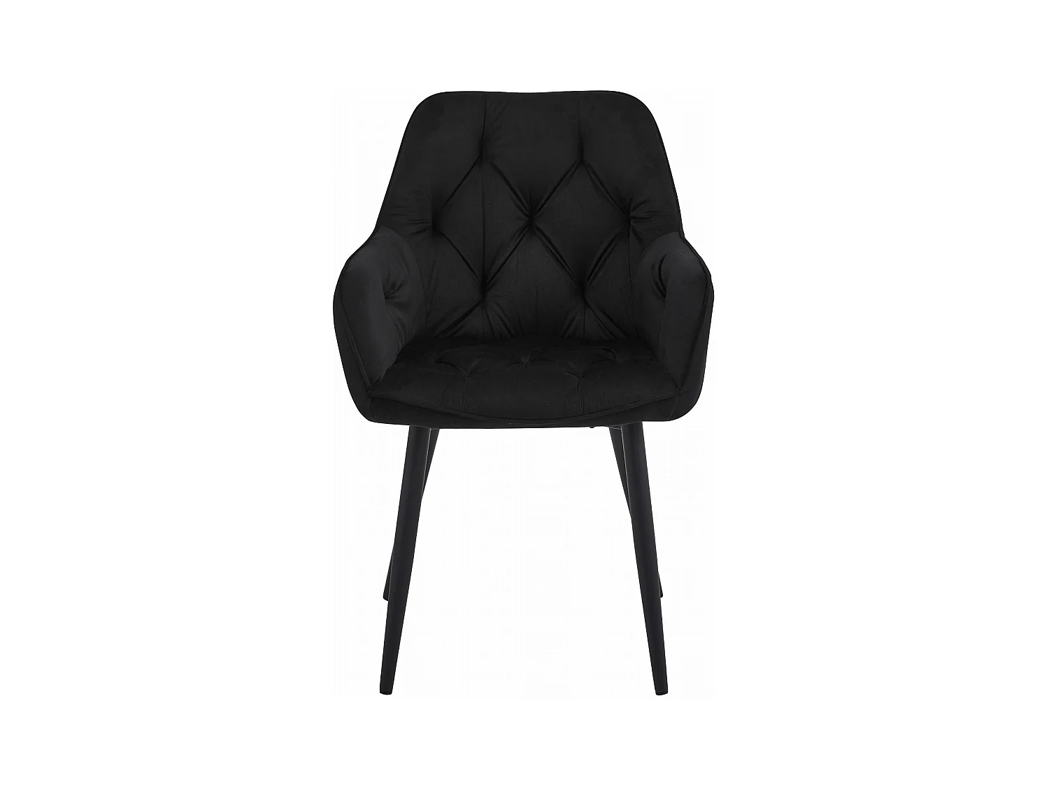 Chaise de salle à manger Valora LUKK – Velours noir avec pieds noirs x1