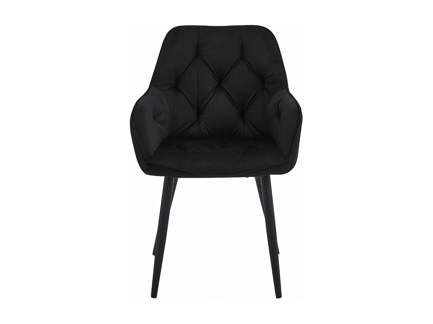 Chaise de salle à manger Valora LUKK – Velours noir avec pieds noirs x1