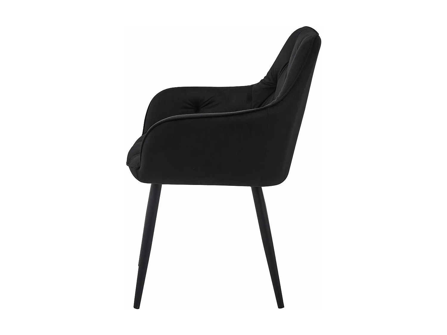 Chaise de salle à manger Valora LUKK – Velours noir avec pieds noirs x1