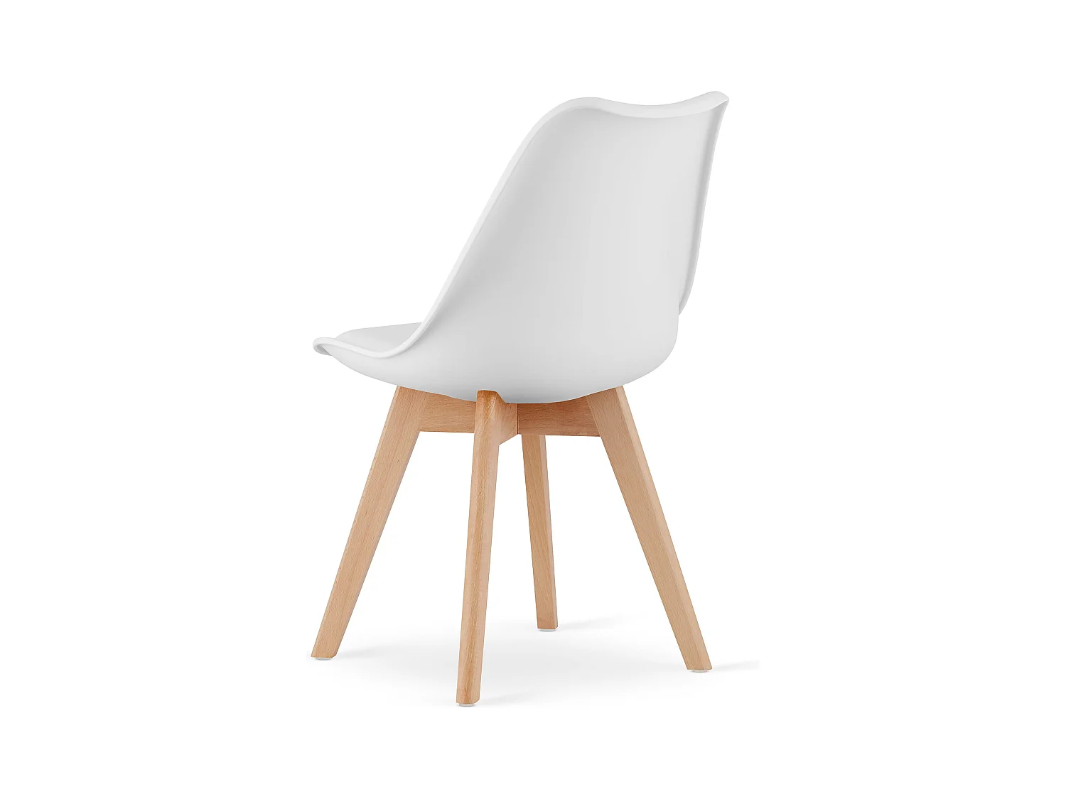 Chaises blanches Valora RIKX avec coussin et pieds en bois x4