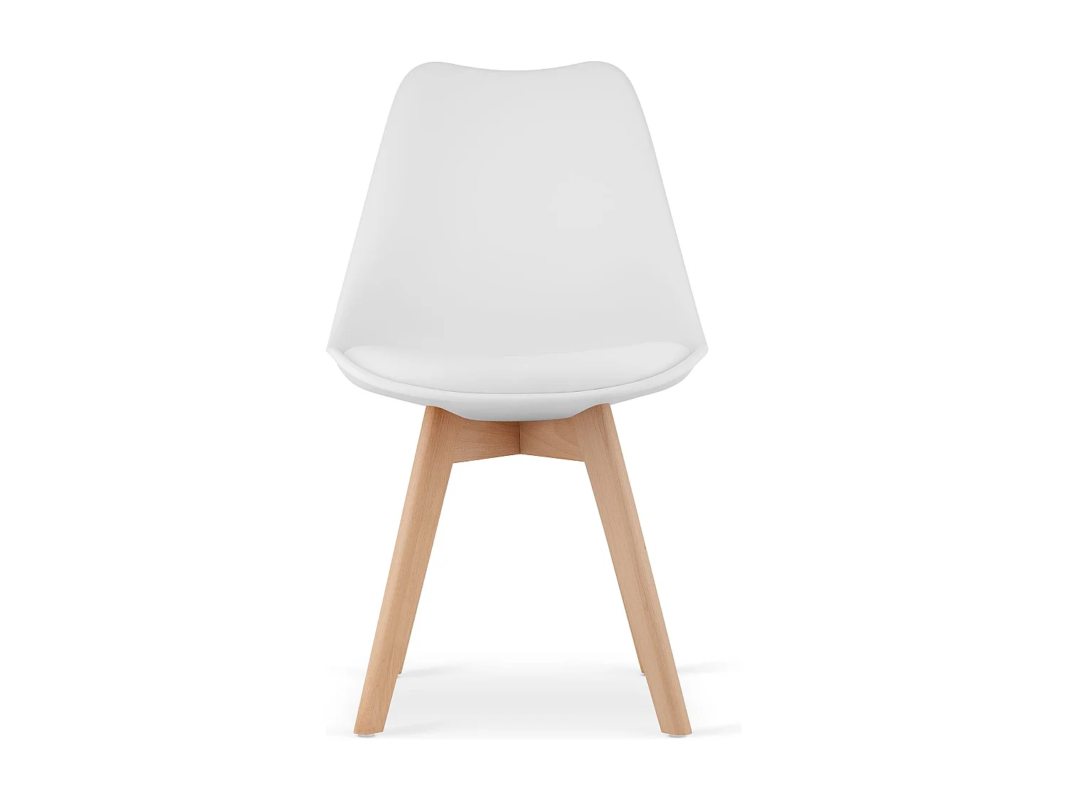 Chaises blanches Valora RIKX avec coussin et pieds en bois x4