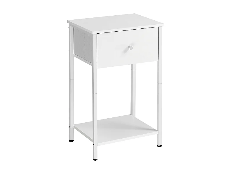 Valora Weißer Nachttischschrank mit Schublade und Regal