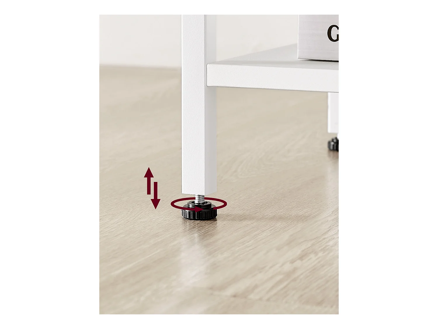 Table de chevet blanche Valora avec tiroir et étagère