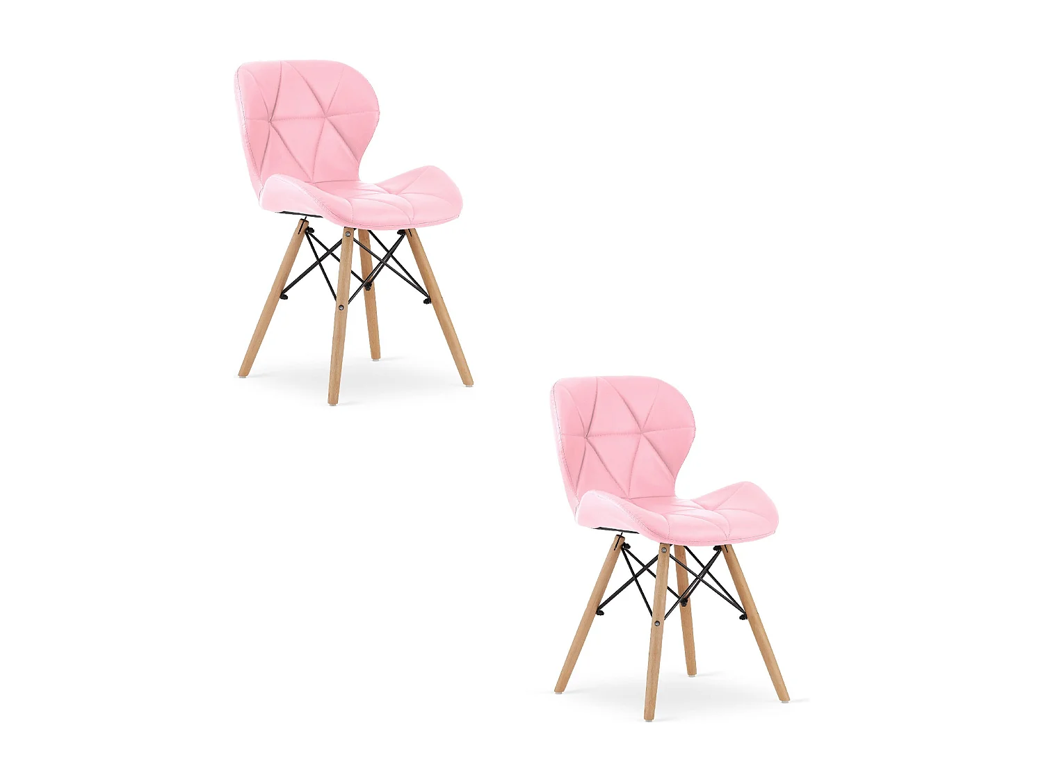 Lot de 2 chaises Valora WAKO en éco-cuir rose