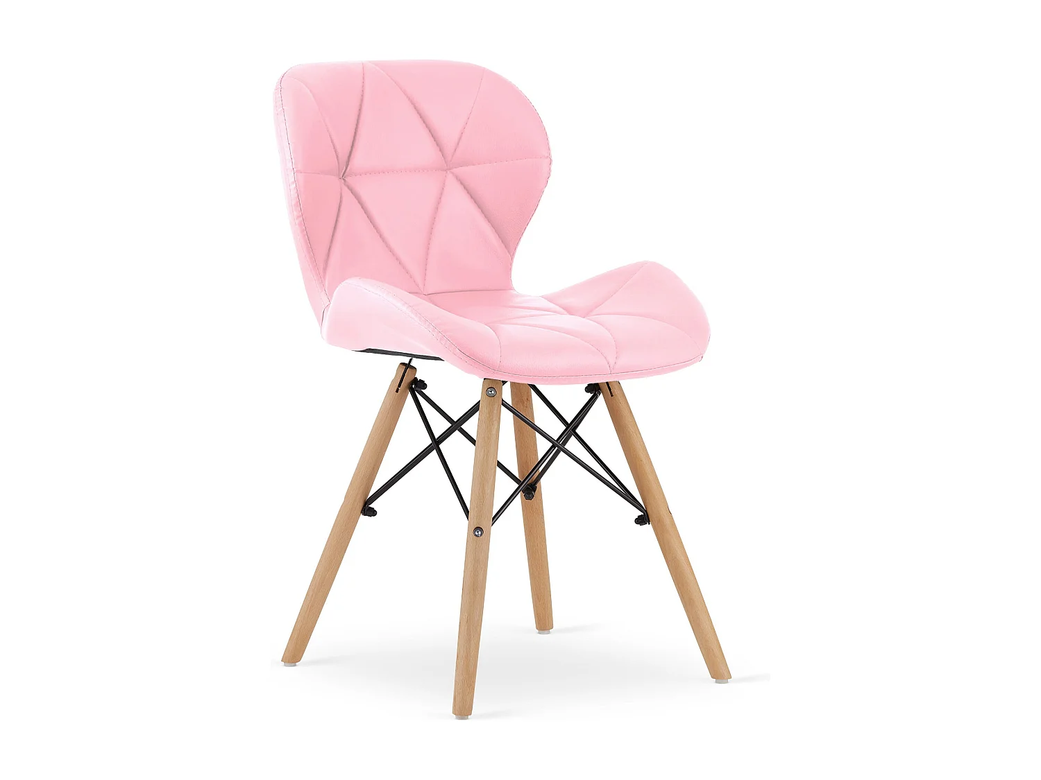 Lot de 2 chaises Valora WAKO en éco-cuir rose